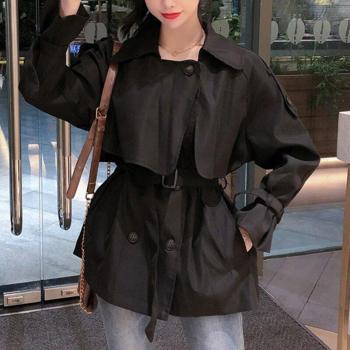 Double Breasted Women's Slim Trench Coat in Khaki and Black