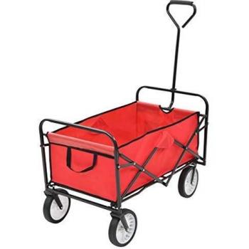 Carretilla de mano plegable de acero rojo