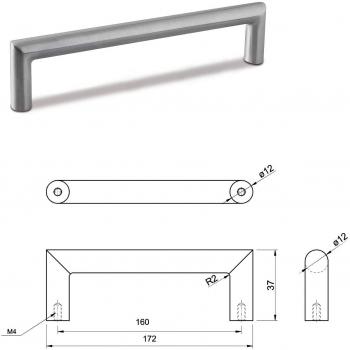Stainless Steel C-Bar Door Pull Handle Fixing Bolts 160mm Pack of 10