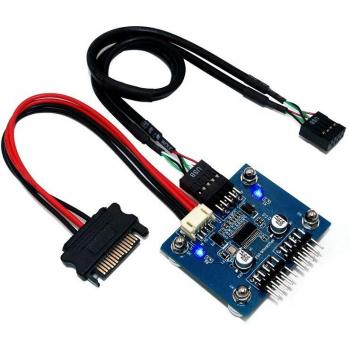 4-Port USB Hub with SATA Power Cable and Magnetic Base