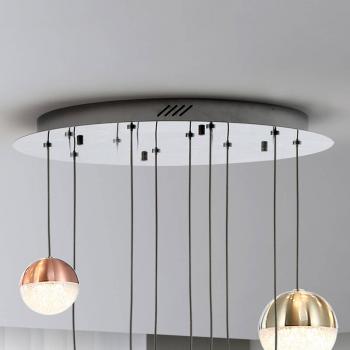 Schuller Lighting Sphere Dimmable 9 Light Integrated LED Pendant Light Cluster Drop
