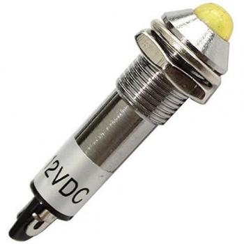 Indicateur de sécurité AERZETIX C43618 – 12 V DC, LED jaune, rond convex