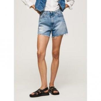 Pepe Jeans Blue Denim Shorts for Women Size W27