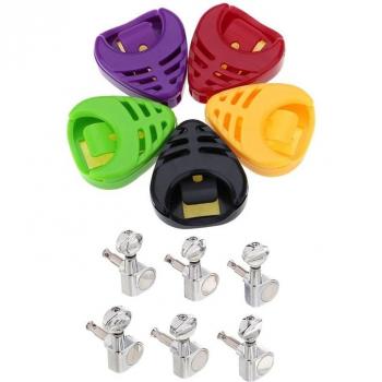 Set de 11 Piezas: 5 Plectros Corazón y 6 Clavijas de Afinación 6R