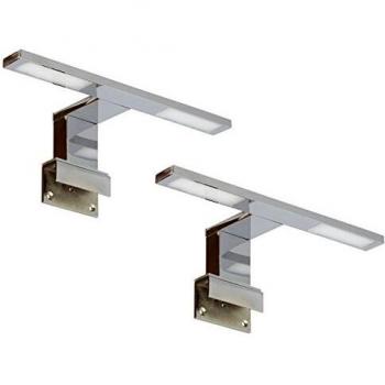 COMO 2‑Flammen-LED-Badspiegelset in Chrom