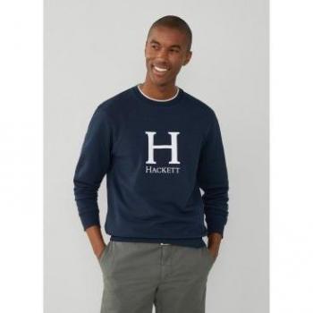 Felpa Heritage Large H Navy Hackett Uomo XS Casual Cotone 2024