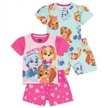 Set pigiama corto Paw Patrol per bambina, confezione da 2, 5-6 anni, rosa/blu
