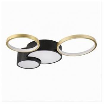 Lampada da soffitto moderna Oro e Nero 36W LED 4 cerchi 6500K