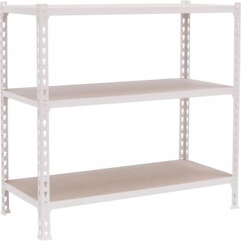 Tagère Rangement 1000 × 1100 × 500 mm, 3 Niveaux en Bois, 200 kg, Blanc/Bois – Maderclick