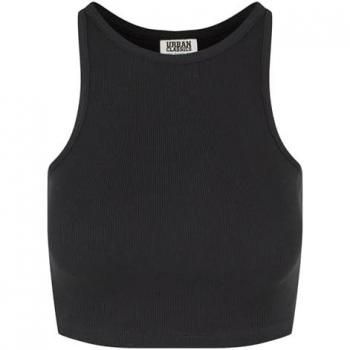 Urban Classics Damen Oberteil Cropped Rib Schwarz - M