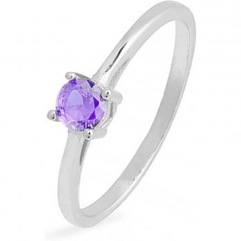 Anillo Oro Blanco 925 Amatista Luxenter Otieno