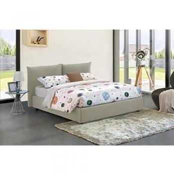 Talamo Italia Letto Matrimoniale sfoderabile Contenitore Rosa Made in Italy Panna Lunghezza 200