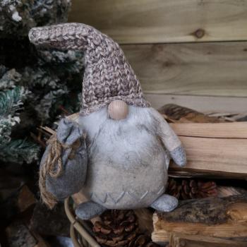 29cm Brown Nordic Christmas Gonk with Grey Sack