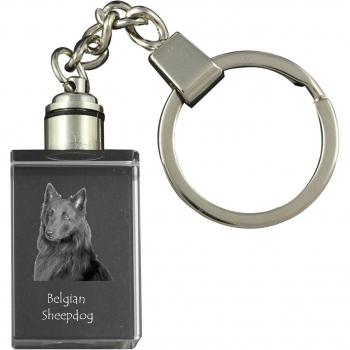 Illuminated Tervueren Dog Photo Key Ring