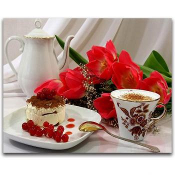 DIY 5D Diamond Art Coffee Cake Flowers