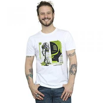 Disney Men’s Lightyear Buzz Tech Panel T‑Shirt XL White