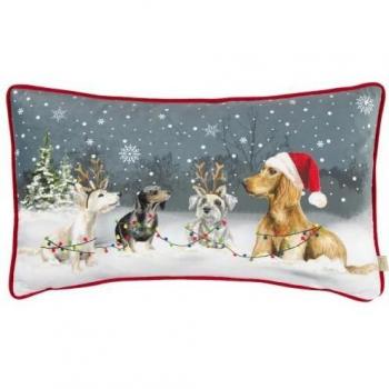 Evans Lichfield Kussenhoes Kerst Hond 50cm x 30cm