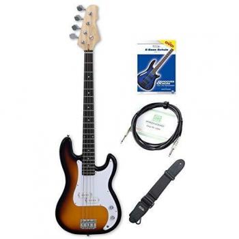 Rocktile Puncher Preci Style E-Bass Set Sunburst Zubehör Gurt Kabel Schule