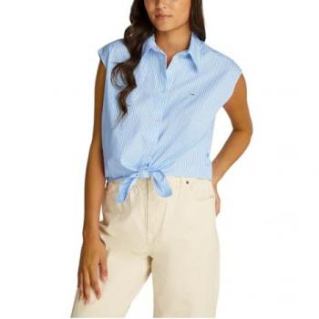 Estilo Tropical Tommy Jeans Camisa Popelín Rayada