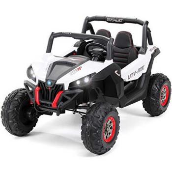Kinder-Elektroauto UTV Buggy MX Allrad 4x4 (Schwarz Weiß)
