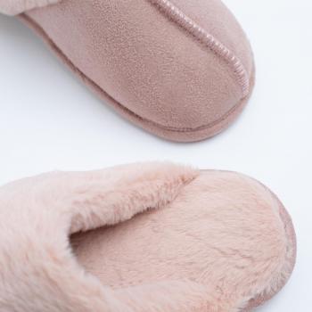 Mule Faux Suede Fur Slippers - Blush Pink / Small UK 3 OR 4 / Size: 3-4 UK, 35.5-37 EU