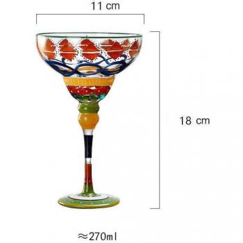 270ml Handmade Margarita Wine Glasses Colorful Lead-free Drinkware