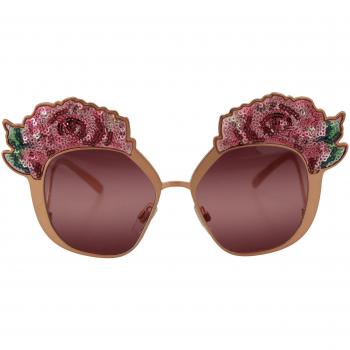 Dolce&Gabbana Sonnenbrillen - Dolce & Gabbana Rose Sequin Sunglasses - Gr. unisize - in Gold - für Damen