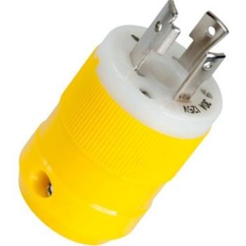 Marinco 30A 125V Compact Male Plug (Yellow) – Unisex, One Size