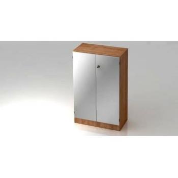 Mcbuero.de Schrank Solid 3OH BxTxH 80x42x127cm Griff SG Nussbaum/Silber