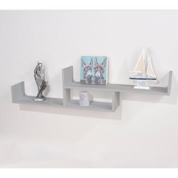CORE PRODUCTS Dual Tier Floating Wall Shelf - W115 x D17 x H26.5 cm - Light Grey