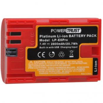 PowerTrust 2800mAh LP-E6 Battery for Canon Cameras