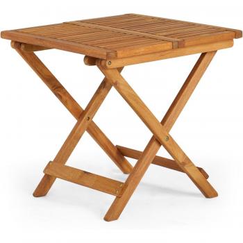 VonHaus Brown Folding Wooden Side Table - 50cm x 50cm