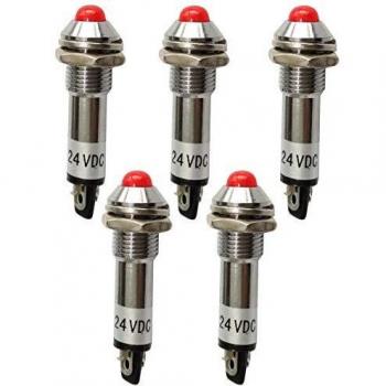 Témoin Indicatif AERZETIX C43619 5 pièces LED Rouge 24V DC Convex