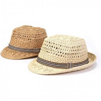Handcrafted Summer Raffia Straw Boho Beach Fedora Sun Hat