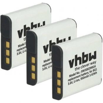 Ensemble de 3 batteries compatibles NP-BG1 pour Sony Cybershot