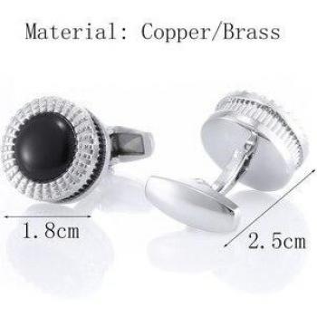 High-Grade Retro Round Copper Cufflinks for Business and Banquet