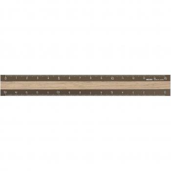 Midori DesignPhil 15 cm Hybrid Ruler (Aluminum & Wood) – Brown 42280006