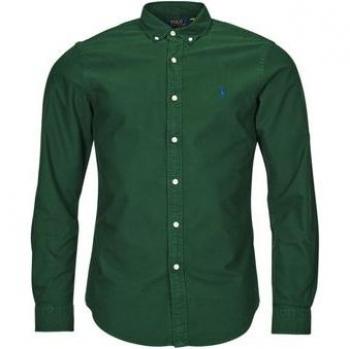 Polo Ralph Lauren Men's Slim Fit Long Sleeve Oxford Shirt in Moss Agate