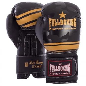 Guantes de Boxeo Camo Fullboxing en Cuero Artificial Negro 12 Onzas