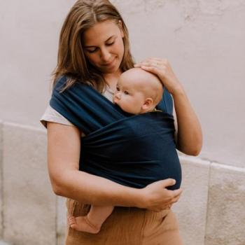 Boba Wrap Blauw Marine - Rekbare Draagdoek voor Pasgeborenen en Baby's tot 15 kg
