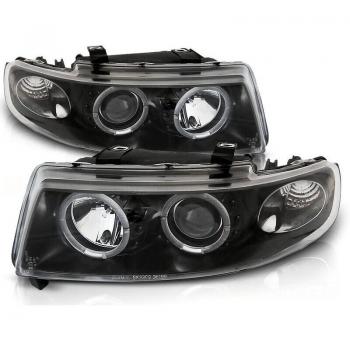 Fari LED Dual Halo “Angel Eyes” SEAT León Toledo 1998‑2004 Nera