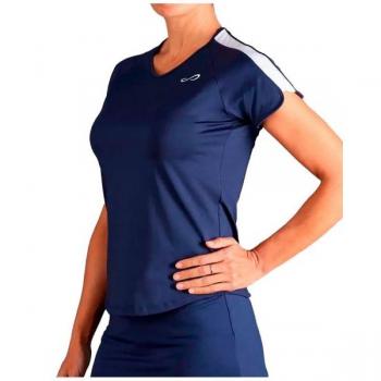 Camiseta de Manga Corta Endless Mesh para Mujer, Color Azul Oscuro