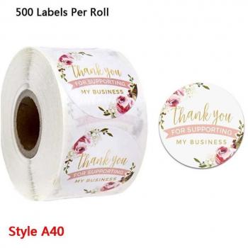 Blumen Dankeschön Aufkleber 500 Stück
