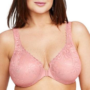 Glamorise Wonderwire Lace Bra in Orange 32-C