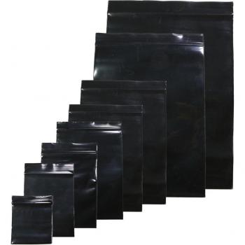 Sacs Polyéthylène Noir avec Fermeture Éclair 100 pcs