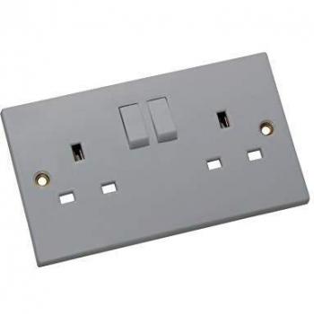 SMJ Double Socket, Switched, Double Pole, 13A