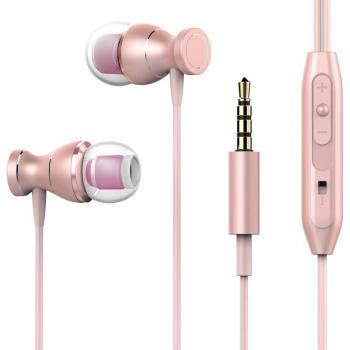 Auriculares magnéticos de metal con micrófono y sonido de bajos pesados