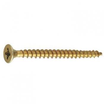 Tornillo tirafondo de madera con cabeza avellanada Pozidriv, acero cementado, 3.5 x 12 mm (caja de 10 unidades)