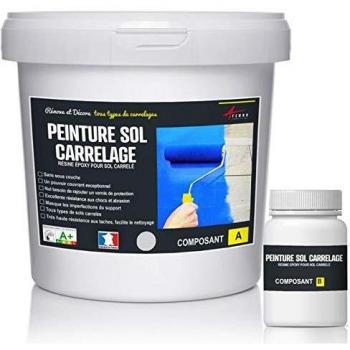 Peinture Sol Carrelage - Résine Carrelage - ARCAPOXY SOL CARRELAGE - Gris Telegris 4 - RAL 7047 - 1 kg (jusqu'à 5 m² en 2 couches) - ARCANE INDUSTRIES