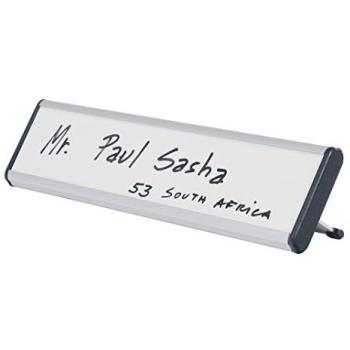 Bi-Office (220 x 60mm) Drywipe Desk Nameplate White (1 x Pack) BQ10011